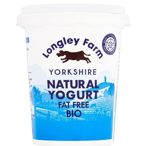 450g Yorkshire Fat Free Bio Natural Yogurt - Longley Farm